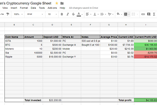 Poor Man’s Cryptocurrency Google Sheet