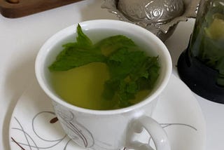 Having Green Tea in the Morning Makes the Day Perfect with My Daughter