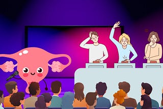 A game show about women’s health featuring a host dressed as a uterus.