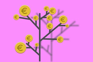A tree with euro leaves