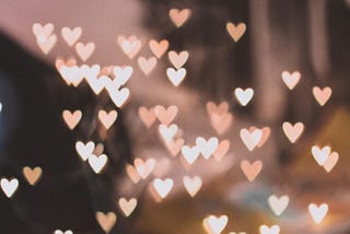 Bokeh light hearts