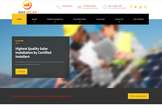 AWS Solar home page