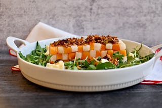 Persimmon and Korean Pear Salad with Lemon Dressing
