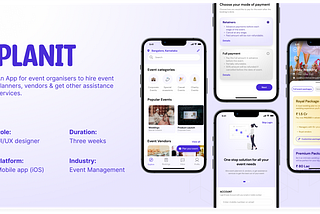 Planit- An app for event organisers to hire event planners, vendors & other assistance services.