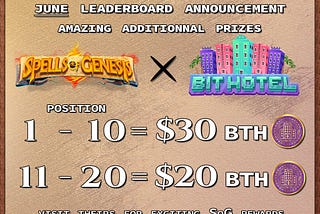🚀 Epic June Collaboration — Spells of Genesis X BitHotel — Leaderboard Rewards! 🎁