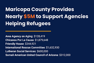 Maricopa County Provides Nearly $5 Million to Support Agencies Helping Refugees