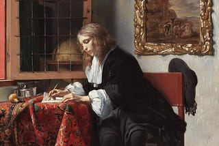 A man writing a letter
