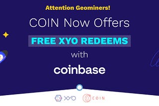 COIN Now Supports Direct Coinbase Redeems for XYO Tokens