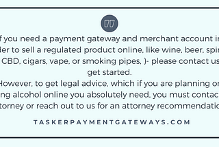 Selling Alcohol Online 101 | Tasker Payment Gateways LLC