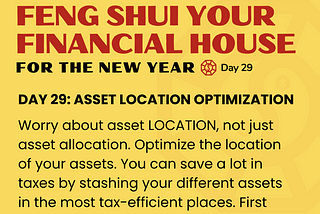 Feng Shui Your Financial House — Day 29