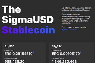 Introduction to ERGO’s SigmaUSD stablecoin risk and reward mechanism.