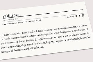 Definizione di resilienza dal sito di Treccani