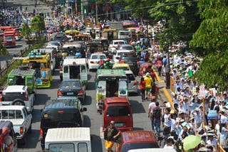 Traveling in Cebu city on a motorcycle