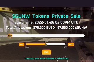 Countdown reminder for Private Sale Whitelist Competition