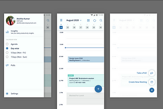 Calendar App designed for mobile interface