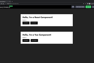 Use one Redux store for multiple React.js or Vue.js applications