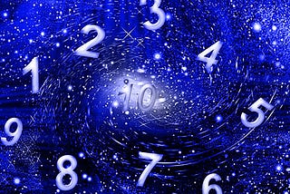 Single digit numbers on a midnight blue background — placed above an article on the Expression Number in Numerology.
