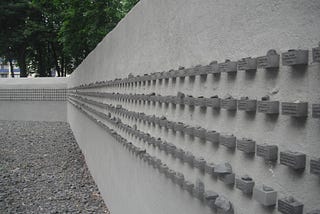 Börneplatz Memorial Site, Frankfurt, Germany A memorial wall for victims of the Holocaust. The Jewish Ghetto Frankfurt