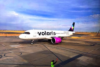 Volaris airplane at the airport