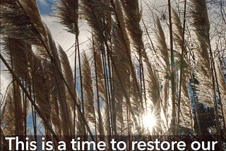 This is a time to restore our sense of Jesus with us