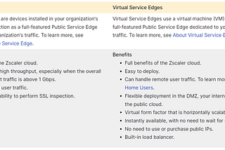 Difference Private Service Edges and Virtual Service Edges in zscaler