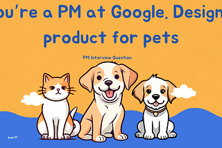 PM Interview Question →You’re a PM at Google. Design a product for pets.