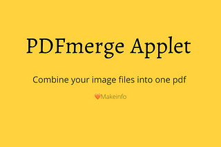 PDFMerge Applet: Combine images into a single PDF on Mac