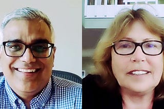 Dilip Bhatia and Renée Ure of Lenovo connect over Microsoft Teams to discuss the ideal experience for business customers.