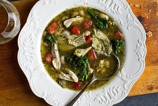 Pesto Chicken & Cannellini Bean Soup