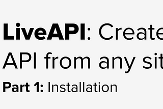 Using LiveAPI Part 1: Installation