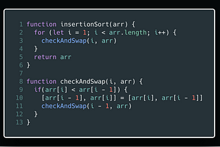Insertion Sort for Javascript Newbies