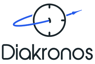 The Diakronos logo, a clock face with an arrow wrapping around and through the center