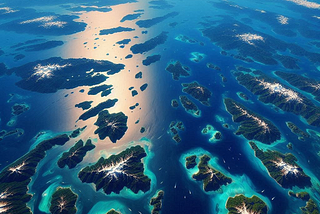 Freshwater lakes on an island