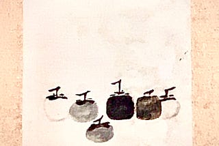 “Six Persimmons” 
 The Revolutionary painting by the Chan Monk Muxi