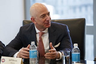 Jeff Bezos leading a meeting