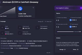 COIM Airdrop: 1.72M COIM Tokens to Be Distributed to 1,692 Zealy Participants!