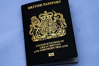 Cover of a British passport.