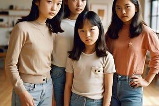 An AI generated picture of four girls who are friends