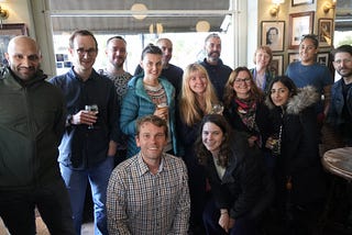 Most of, but not all of the Innovation Lab team at Barnardo’s on our away day earlier this year