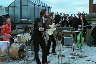 The Beatles on the roof at Apple Records