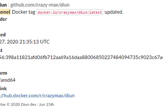 Diun 🔔  - Docker image update notifier