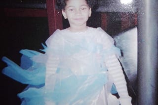 A photo of Acacia Souls persona, celebrating her first Halloween as Cinderella.