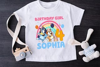 Personalized Bluey Birthday Girl Png, Bluey Birthday Png, Custom Kids Name Png, Family Bluey Birthday Png, Bluey And Binogo Png