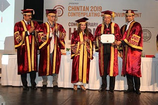 GD Goenka University honours architect Raj Rewal with an honorary doctorate at Chintan 2019…