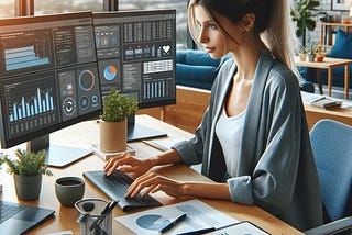 Visual representation of a female digital marketing manager