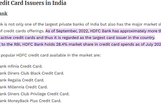 Heuristic Approach to Simplifying HDFC Credit Card Section