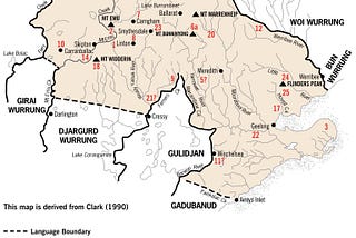 a map of Wadawurrung Country