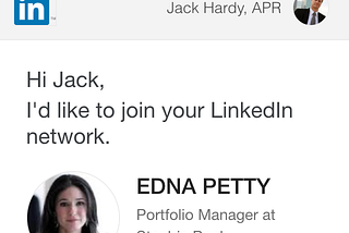 WARNING: EDNA PETTY would like to join your Linkedin network