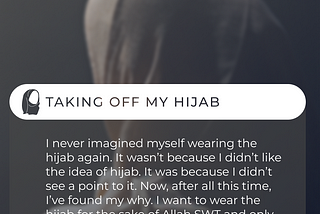 Taking off my hijab