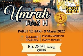 Biaya Umroh Maret 2022